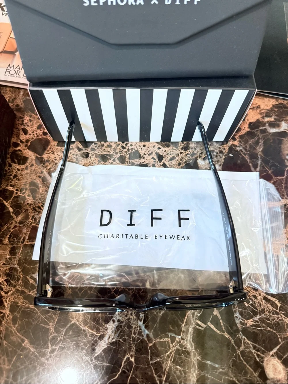 Diff Eyewear Black Rectangular Sunglasses